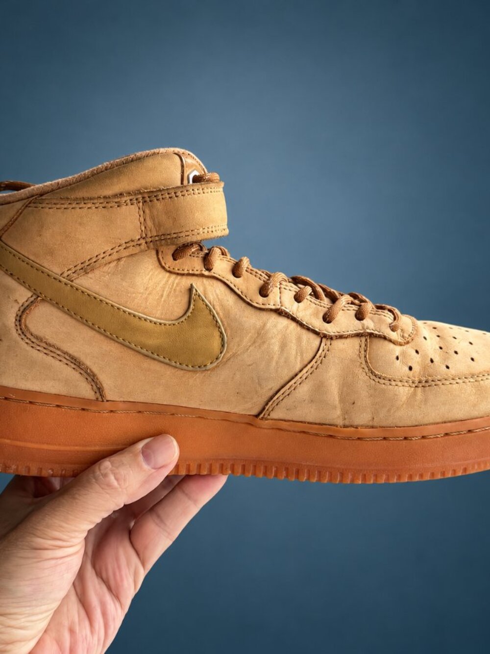 Nike Air Force 1 High Flax Wheat Men's 10.5 Gum - Picture 2 of 6